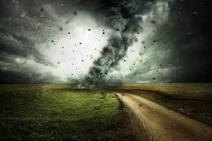 صورة توضح اعصار اندرو