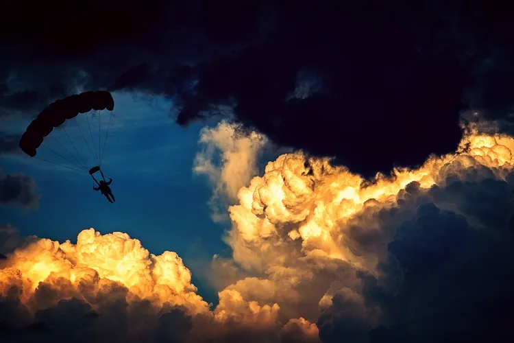 A man suffering a seizure while sky diving