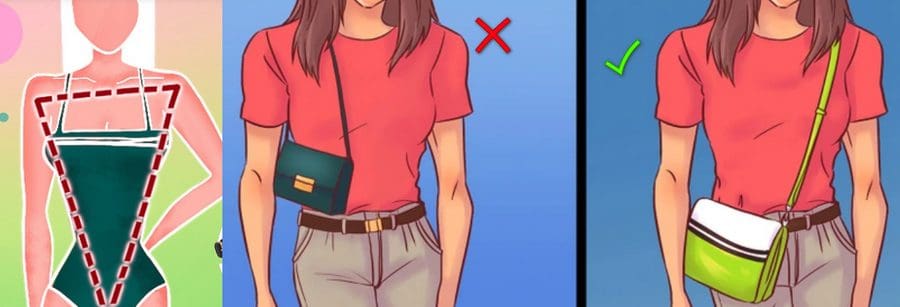 الحقائب المناسبة لجسم المثلث المقلوب لدى السيدات
