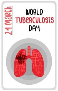 drawing lungs world tuberculosis day poster on white