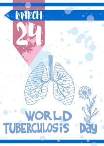 poster advertising on March 24 fighting tuberculosis sketch style vector