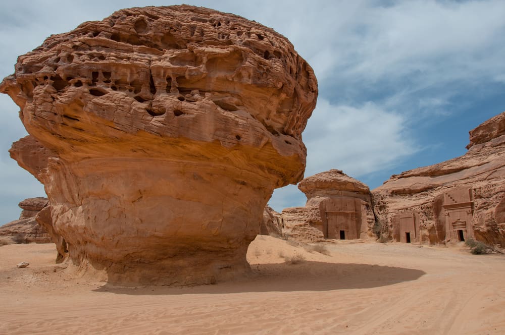 Nabatean tombs in Madaîn Saleh archeological site, Saudi Arabia