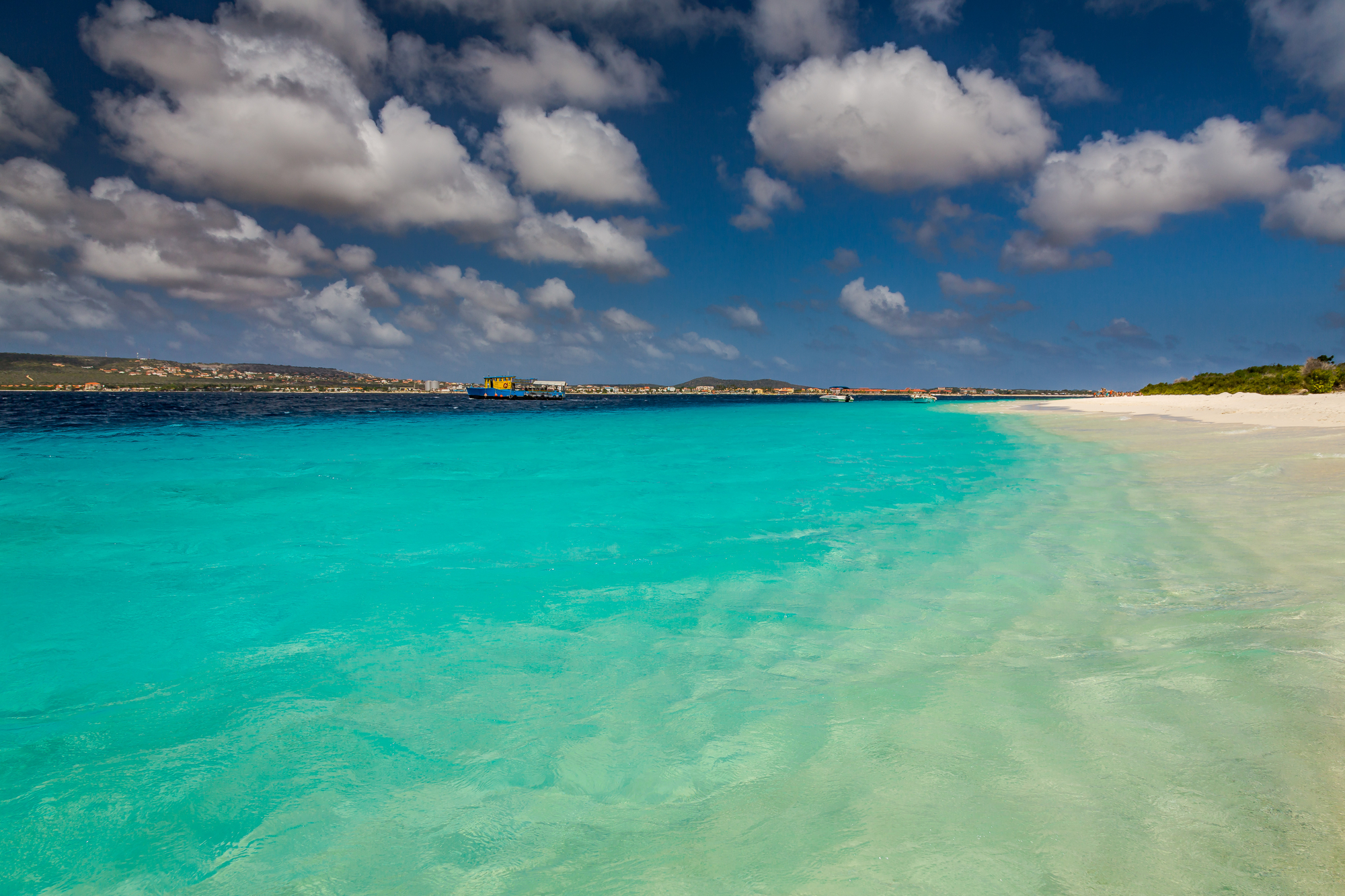 Welcome to Bonaire, Divers Paradise. Arriving at Bonaire, capture from Ship at the Capital of Bonaire, Kralendijk in this beautiful island of the Caribbean Netherlands, with its paradisiac beaches and water