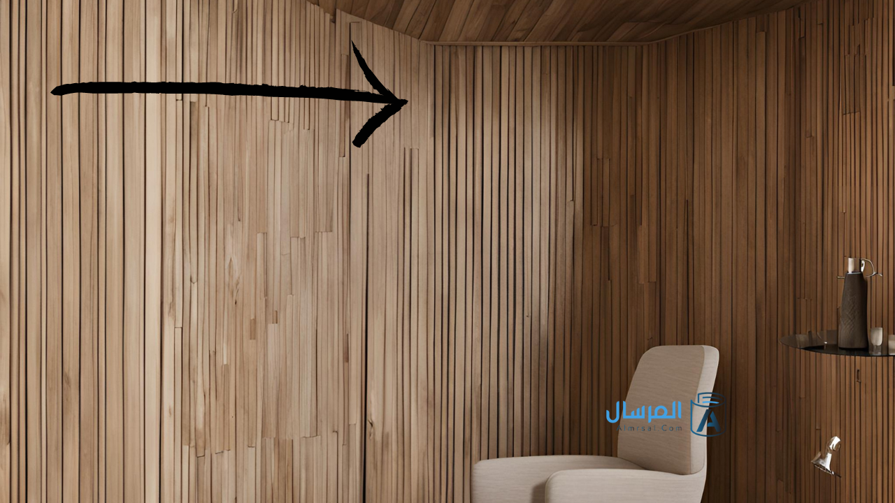 ديكور ‏Wall panel‏ بالقطع الخشبية الطولية