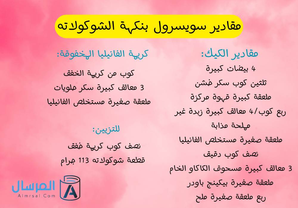 مقادير سويسرول بنكهة الشوكولاته