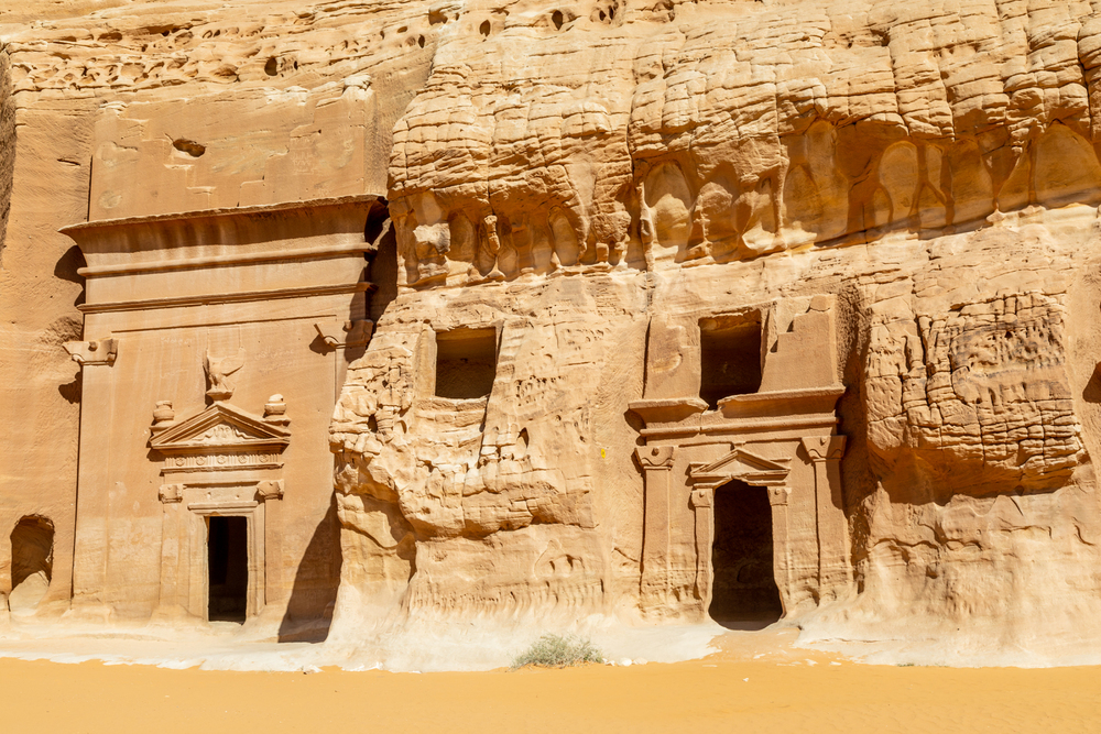 Jabal al banat complex of nabataean tombs, Hegra, Al Ula, Saudi