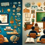 أوجه الشبه والاختلاف بين التعليم عن بعد والتعليم الحضوري بالانجليزي