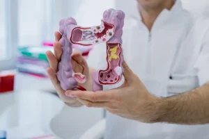 فسر غياب المغذيات في المعي الغليظ